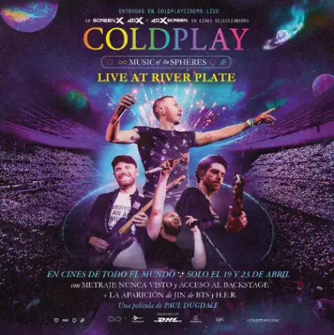 Afiche oficial de Coldplay: Music of the Spheres. Afiche oficial de Coldplay: Music of the Spheres.