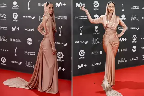 Nati Oreiro diseñó su propio vestido para los Premios Platino. Nati Oreiro diseñó su propio vestido para los Premios Platino.