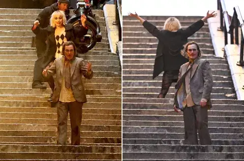 Lady Gaga y Joaquin Phoenix en Joker 2. Lady Gaga y Joaquin Phoenix en Joker 2.