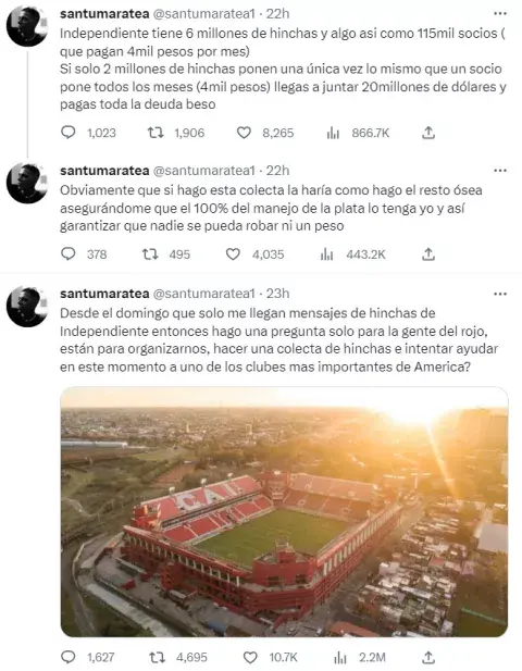 Santi Maratea anunció su nueva colecta en Twitter. Santi Maratea anunció su nueva colecta en Twitter.