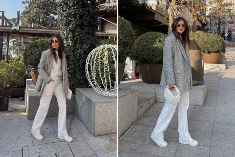 Zapatillas blancas y pantalón blanco, la combinación que te vas a cansar de ver este año. Zapatillas blancas y pantalón blanco, la combinación que te vas a cansar de ver este año.