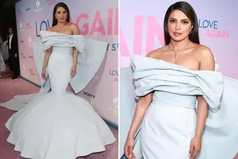 El vestido es un diseño de Harris Reed para Nina Ricci. El vestido es un diseño de Harris Reed para Nina Ricci.