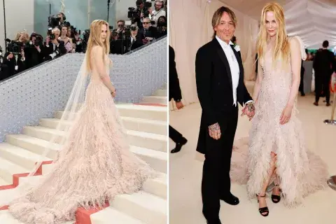 Nicole Kidman con el icónico vestido Chanel que usó para el anuncio del perfume Chanel N°5 en 2004. Nicole Kidman con el icónico vestido Chanel que usó para el anuncio del perfume Chanel N°5 en 2004.