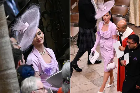 Katy Perry eligió un diseño de Vivienne Westwood para la ceremonia. Katy Perry eligió un diseño de Vivienne Westwood para la ceremonia.