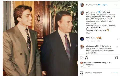 Carlos Menem, junto a su hijo Carlitos.