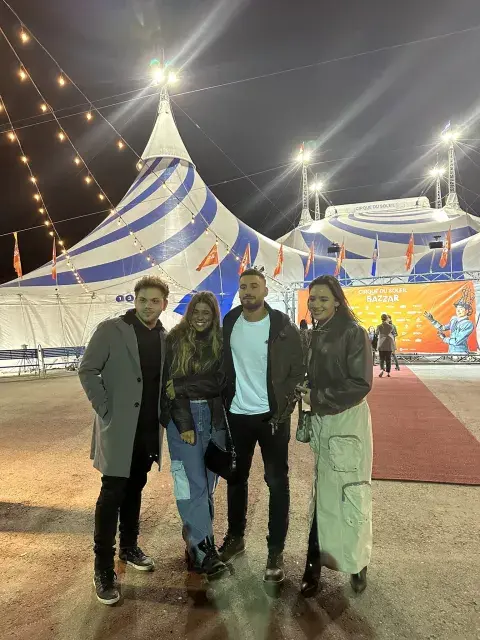 Nicolás Occhiato y el equipo de Luzu en el Cirque du Soleil.