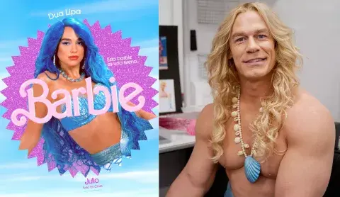 Dua Lipa y John Cena, las sirenas de Barbieland. Dua Lipa y John Cena, las sirenas de Barbieland.