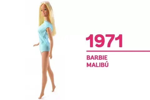 1971 Fue la presentación sensacional de “Barbie Malibú”, que representaba a la chica californiana, rubia, desenfada y llamativa. 1971 Fue la presentación sensacional de “Barbie Malibú”, que representaba a la chica californiana, rubia, desenfada y llamativa.