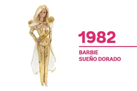 1981-1982 Entre estos dos años, "Barbie Sueño Dorado" se destaca por sus looks metalizados 1981-1982 Entre estos dos años, "Barbie Sueño Dorado" se destaca por sus looks metalizados