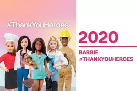 2020. Por la pandemia de COVID, Barbie lanzó la campaña #ThankYouHeroes, para honrar a los héroes, los trabajadores esenciales durante la pandemia. 2020. Por la pandemia de COVID, Barbie lanzó la campaña #ThankYouHeroes, para honrar a los héroes, los trabajadores esenciales durante la pandemia.