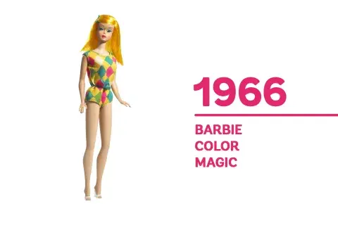 1966 Barbie "Color Magic" es el primero modelo que luce la muñeca para ir a la playa. 1966 Barbie "Color Magic" es el primero modelo que luce la muñeca para ir a la playa.