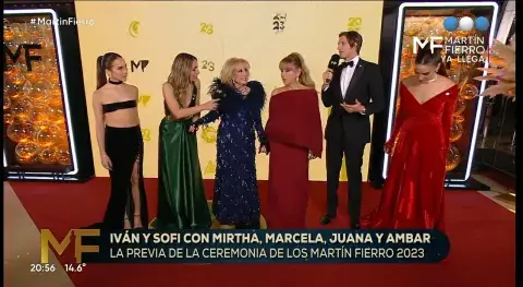 Mirtha, Marcela, Juana y Ámbar. Cuatro generaciones en los Martín Fierro 2023.