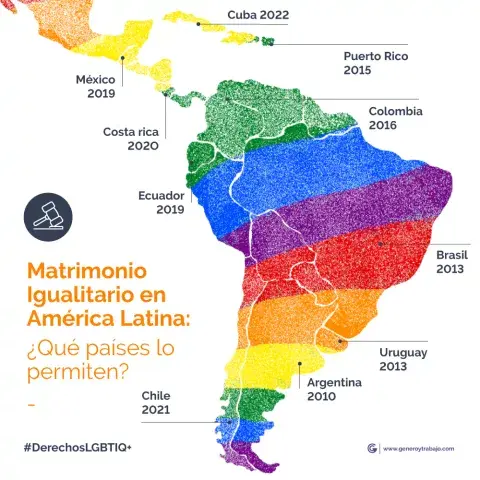 El mapa del matrimonio igualitario en América Latina. El mapa del matrimonio igualitario en América Latina.