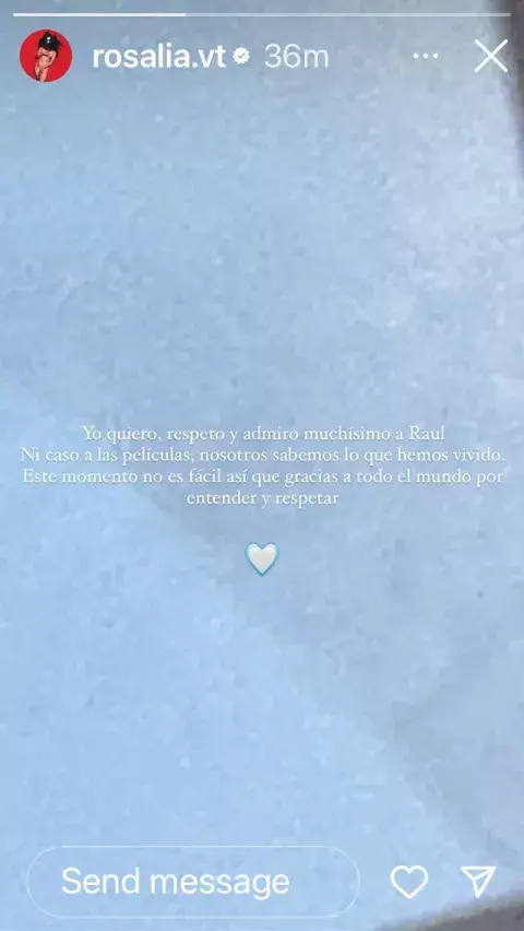 Con una story en su cuenta de Instagram, la artista escribió unas palabras sobre la separación. Con una story en su cuenta de Instagram, la artista escribió unas palabras sobre la separación.
