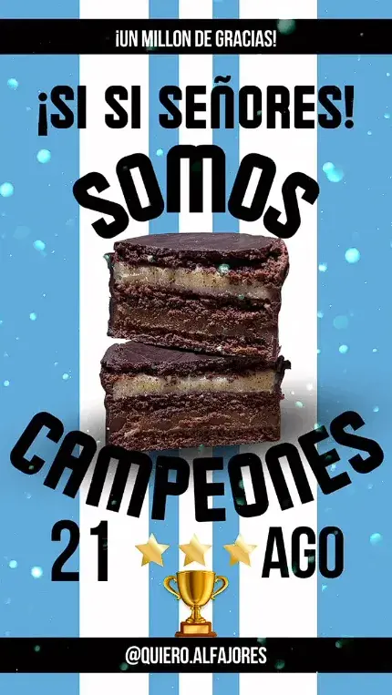 El agradecimiento de la empresa oriunda de la localidad de Campana, Alfajores Quiero. El agradecimiento de la empresa oriunda de la localidad de Campana, Alfajores Quiero.