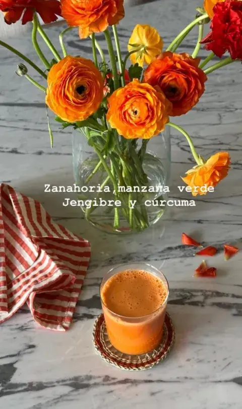 El superjugo con el que Juliana Awada desayuna todas las mañanas. El superjugo con el que Juliana Awada desayuna todas las mañanas.