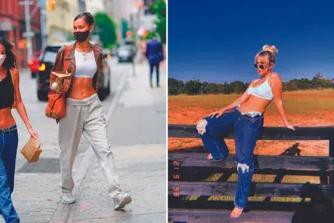 Bella Hadid y Millie Bobby Brown ya usan los drop off pants. Bella Hadid y Millie Bobby Brown ya usan los drop off pants.