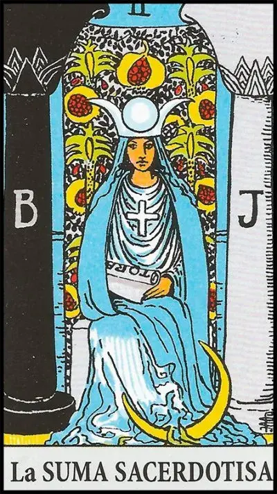Carta del Tarot La Papisa o Suma Sacerdotisa. Carta del Tarot La Papisa o Suma Sacerdotisa.
