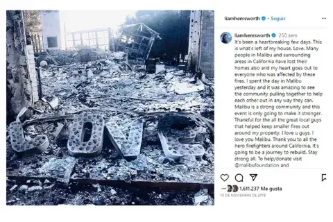 El incendio que acabó con la casa de la pareja en Malibú fue uno de los detonantes y el fin del amor El incendio que acabó con la casa de la pareja en Malibú fue uno de los detonantes y el fin del amor