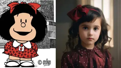 Mafalda hecha humanda por la inteligencia artificial Mafalda hecha humanda por la inteligencia artificial