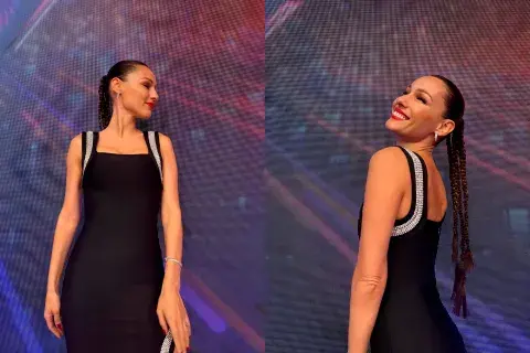 El impactante look de Pampita en su regreso a Bailando 2023. El impactante look de Pampita en su regreso a Bailando 2023.
