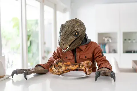 Disfraz de dinosaurio.