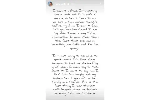 La story compartida por Taylor Swift en su cuenta de Instagram. La story compartida por Taylor Swift en su cuenta de Instagram.