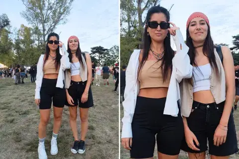 En mood croptop y vermudas, estas dos amigas combinaron sus outfits recitaleros y ¡nos re copó! En mood croptop y vermudas, estas dos amigas combinaron sus outfits recitaleros y ¡nos re copó!