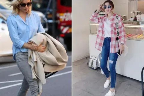 Un tremendo clásico es el skinny jeans con camisas amplias. Un tremendo clásico es el skinny jeans con camisas amplias.