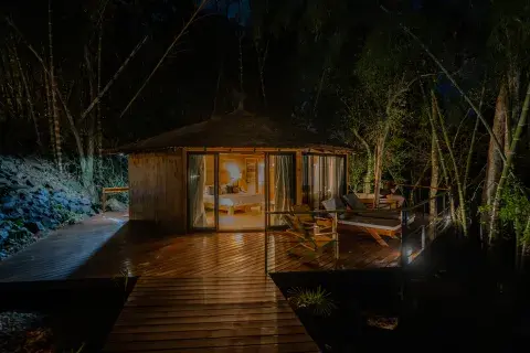 Concebidas armoniosamente en el interior de la Selva Misionera, las cabañas de Pristine son ideales para conectar con la naturaleza.