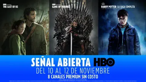 El paquete premium de HBO estará abierto SIN CARGO. El paquete premium de HBO estará abierto SIN CARGO.