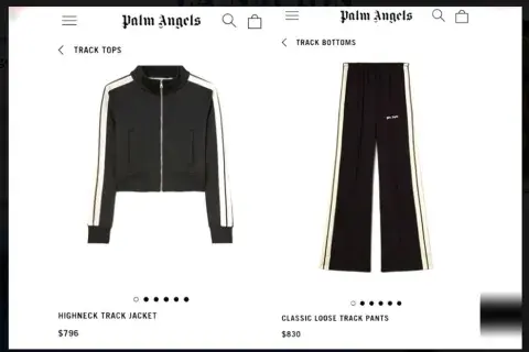 El equipio deportivo se trata de un diseño de la firma Palm Angels, y según la publicación de la página oficial de la marca cuesta 1626 dólares El equipio deportivo se trata de un diseño de la firma Palm Angels, y según la publicación de la página oficial de la marca cuesta 1626 dólares