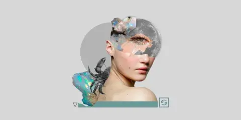 Imágenes del simbolismo del signo de Cáncer: un cangrejo y el elemento agua. Imágenes del simbolismo del signo de Cáncer: un cangrejo y el elemento agua.