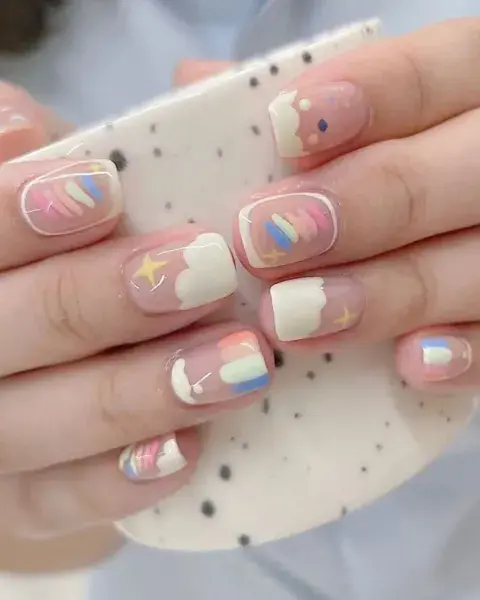 Las nubecitas y los arcoiris son otros de los diseños favoritos. Las nubecitas y los arcoiris son otros de los diseños favoritos.