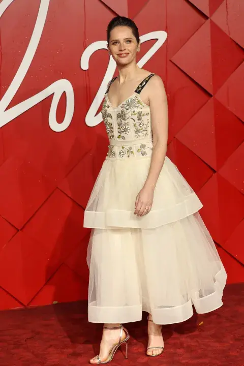 Felicity Jones en la alfombra roja de los Fashion Awards 2023. Felicity Jones en la alfombra roja de los Fashion Awards 2023.