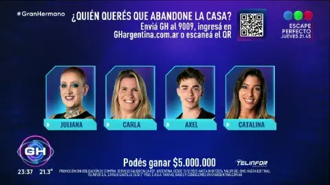 Así quedó la placa final de nominados en Gran Hermano. Así quedó la placa final de nominados en Gran Hermano.