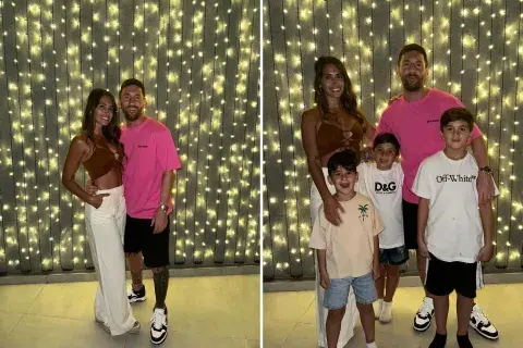 Las fotos de fin de año de la familia Messi. Las fotos de fin de año de la familia Messi.
