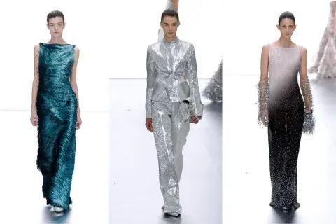 Brillos y géneros metalizados en el desfile de Fendi. Brillos y géneros metalizados en el desfile de Fendi.