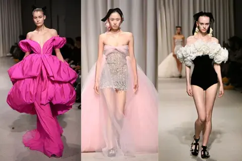 Volúmenes e inspiración floral en el desfile de Giambattista Valli. Volúmenes e inspiración floral en el desfile de Giambattista Valli.
