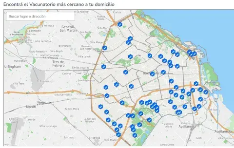 Mapa de vacunatorios de CABA. Mapa de vacunatorios de CABA.