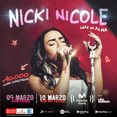 Nicki Nicole anuncia novena fecha en el Movistar Arena. Nicki Nicole anuncia novena fecha en el Movistar Arena.