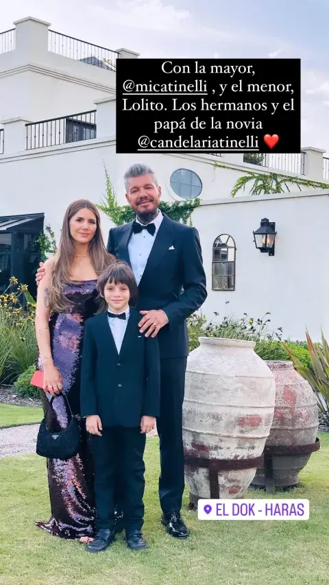 Marcelo, Mica y Todo Tinelli listos para la boda de Cande con Coti Sorokin.