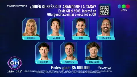 Placa final de nominados de Gran Hermano. Placa final de nominados de Gran Hermano.