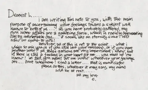 Carta de Eric Clapton a Pattie Boyd. Carta de Eric Clapton a Pattie Boyd.