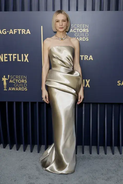 Carey Mulligan en la red carpet de los SAG Awards 2024. Carey Mulligan en la red carpet de los SAG Awards 2024.