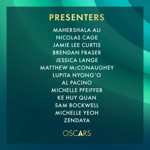 La lista con la primera tanda de presentadores de los Premios Oscar 2024. La lista con la primera tanda de presentadores de los Premios Oscar 2024.