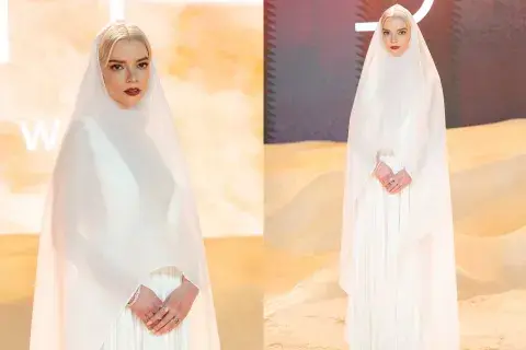 La pieza fue cread por Dior Haute Couture, muy ad hoc a su rol en la película, y, además, estuvo inspirada en algunos diseños nupciales de 1961 La pieza fue cread por Dior Haute Couture, muy ad hoc a su rol en la película, y, además, estuvo inspirada en algunos diseños nupciales de 1961