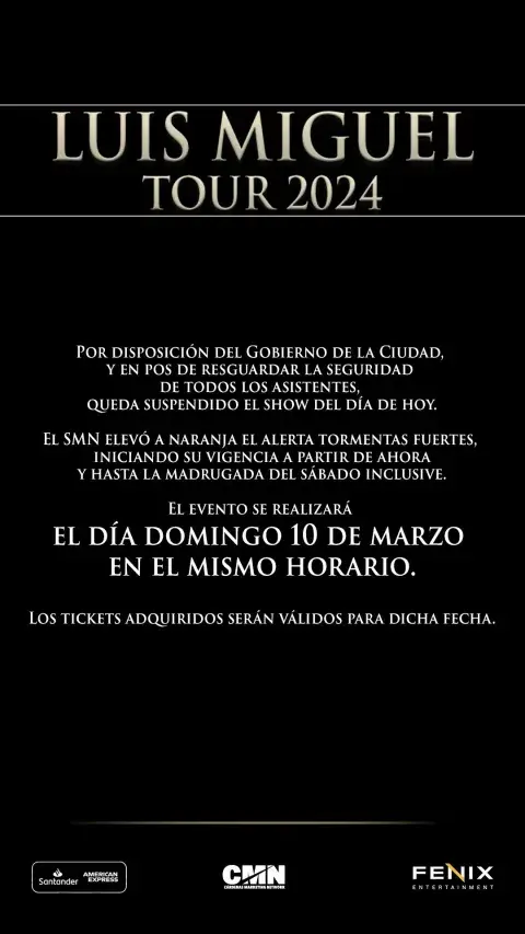 El comunicado oficial de Fenix Entertainment Group. El comunicado oficial de Fenix Entertainment Group.