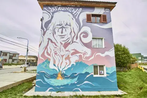 La obra “Watauinewa”, de Emmanuel Muñoz, de Río Grande. La obra “Watauinewa”, de Emmanuel Muñoz, de Río Grande.