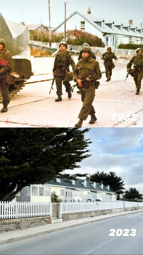 La comparativa entre fotos de 1982 y fotos de 2023 La comparativa entre fotos de 1982 y fotos de 2023